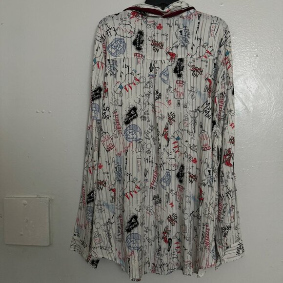 Torrid Disney cruella doodle button down necktie blouse plus size XX2 long sleev - Picture 9 of 16